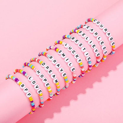 Hand-made Letter Encouraging Word Children's Bead Bracelet