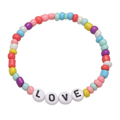 Hand-made Letter Encouraging Word Children's Bead Bracelet