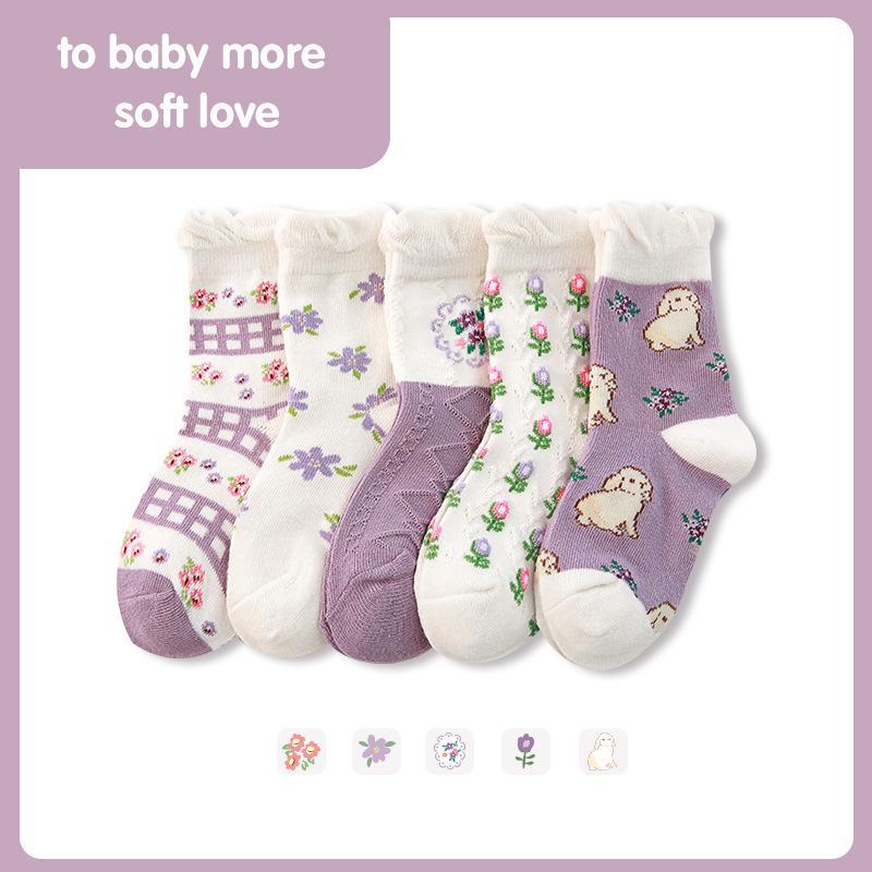 Children's Three-dimensional Flower Cotton Socks