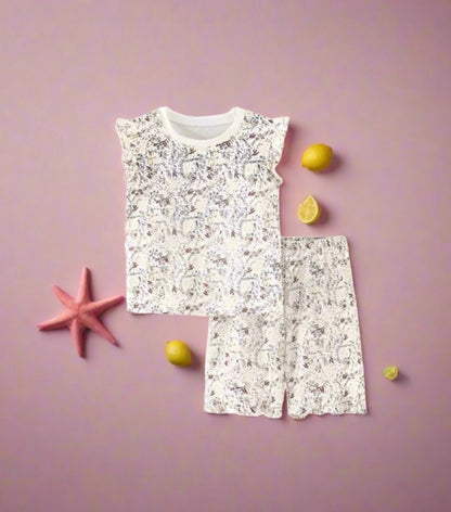 Children's short sleeved Suit Girls' cotton two-piece set