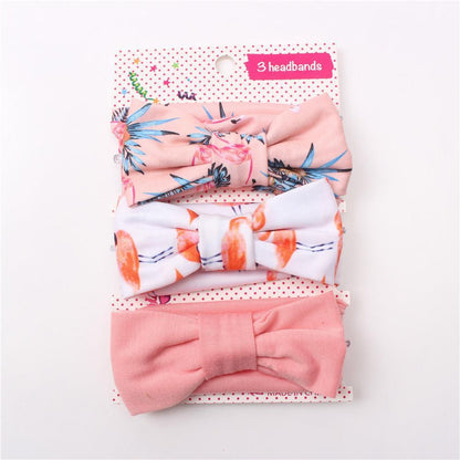 Baby Hair Band Three-piece Printed Headband Children's Bow