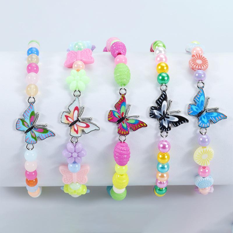 Children's Colorful Beaded Bracelet Colorful Butterfly Bracelet