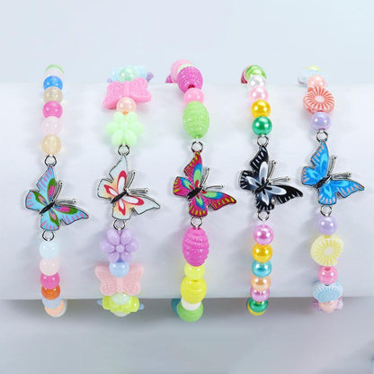 Children's Colorful Beaded Bracelet Colorful Butterfly Bracelet