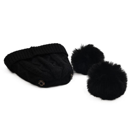 Children's Removable Wool Ball Warm Wool Knitted Cap