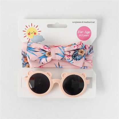 Children's Sunglasses Print Headband Two-Piece Set