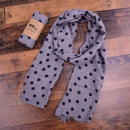 Children's Printed Dot Cotton and Hemp Warm Scarf