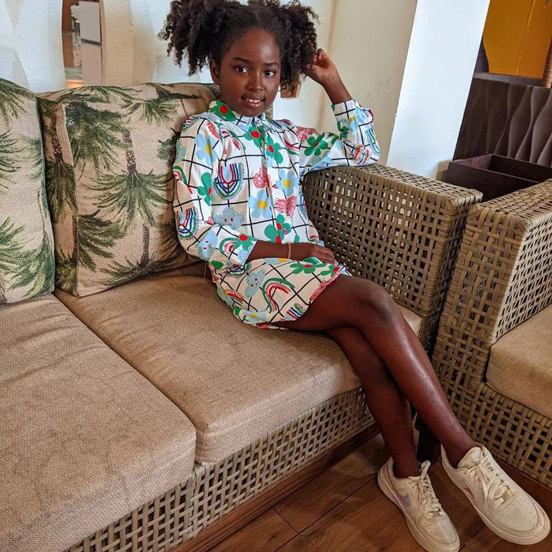 Children's Casual Long Sleeve Printed Dress Petticoat