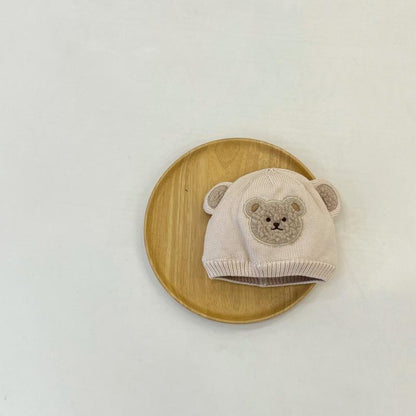 Baby Bear Boy Knitted Hat Plus Cotton Wool Hat