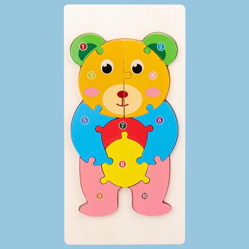 Children's Wooden 3D Building Block Assembled Toy