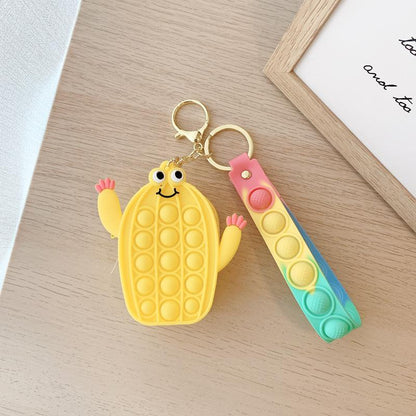Small Keychain Coin Purse Spaceman Bear Fingertip Toy