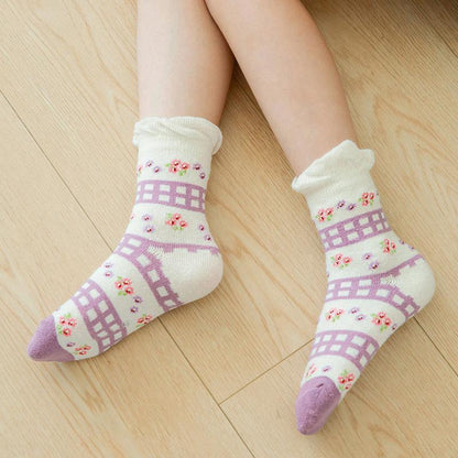 Children's Floral Cartoon Lace Cotton Socks