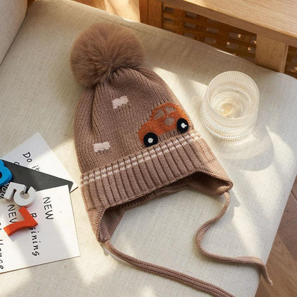 Children's Knitted and Cashmere Thickened Wool Ear Protection Warm Hat