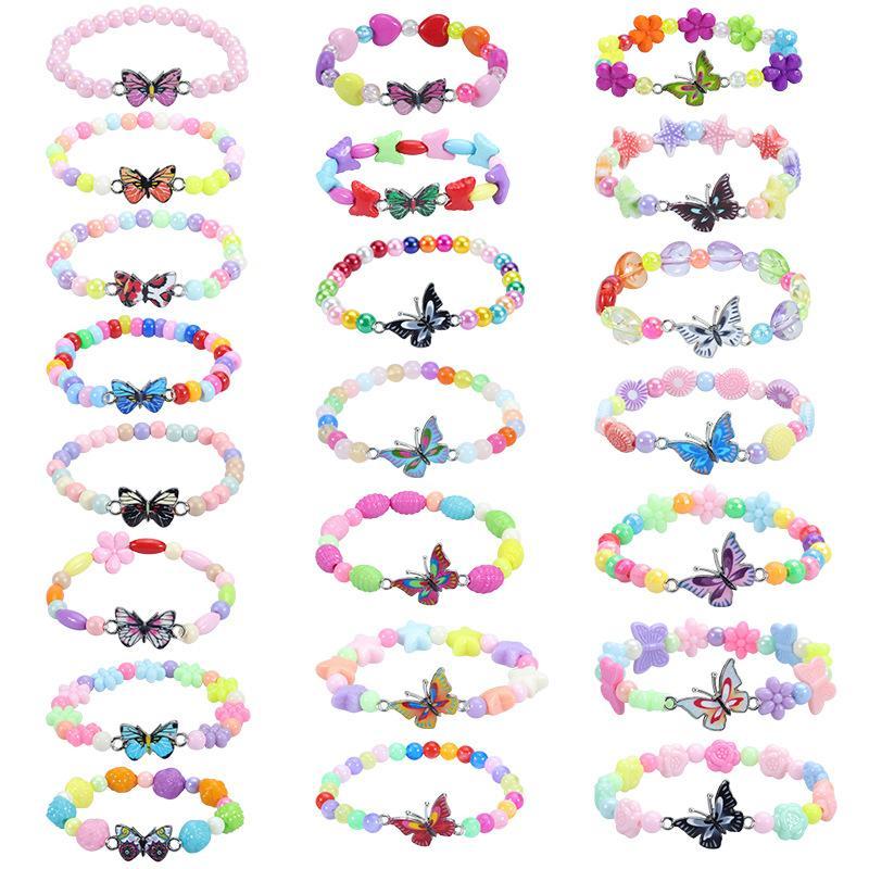 Children's Colorful Beaded Bracelet Colorful Butterfly Bracelet