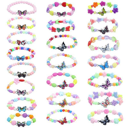 Children's Colorful Beaded Bracelet Colorful Butterfly Bracelet