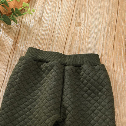 Infant and child casual long sleeve vests pants two-piece set