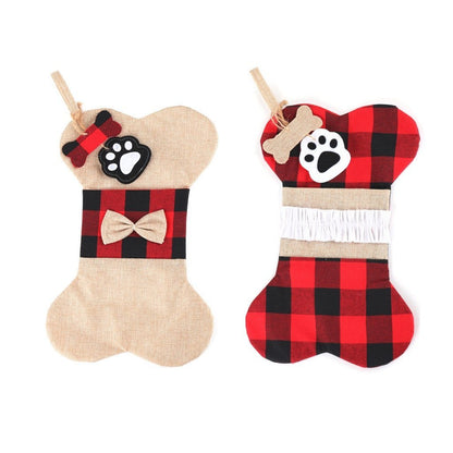 Christmas Decorations Bone Shape Socks Gift Bag