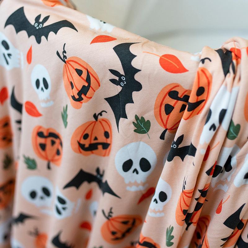 Children's Wear Long Sleeve Bat Pumpkin Halloween Dress