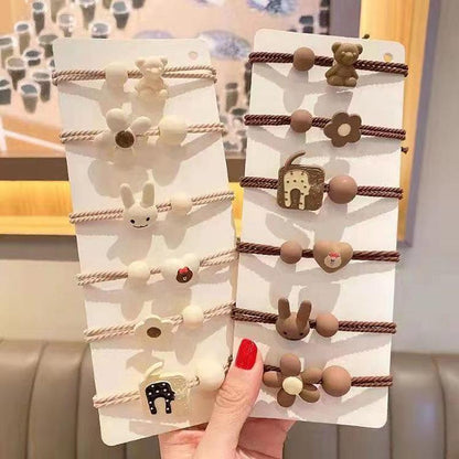 Bear Hair Ring Cartoon Hair Rope Set