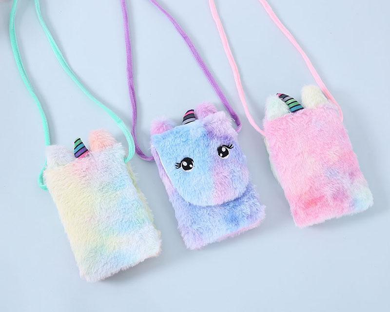 Cartoon Plush Shoulder Bag Children Unicorn Plush Coin Purse