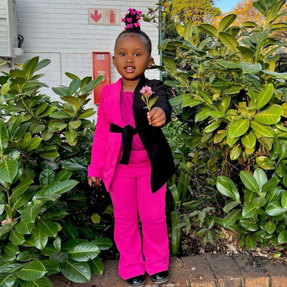 Children's Wear Long Sleeve Suit Color Matching Two-piece Set