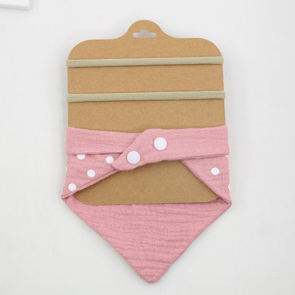 Baby's Triangle Towel Waterproof Bib Bow Headband Set