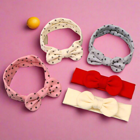 Baby Bow Headband Wave Dot Hair Band Solid Color