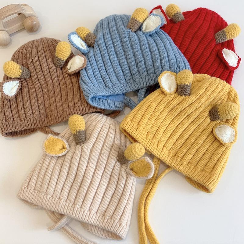 Children's Wool Ear Protection Hat Bee Knitted Hat