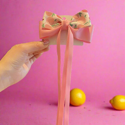 Children's Hairpin Pink Peach Bow Hair Accessories