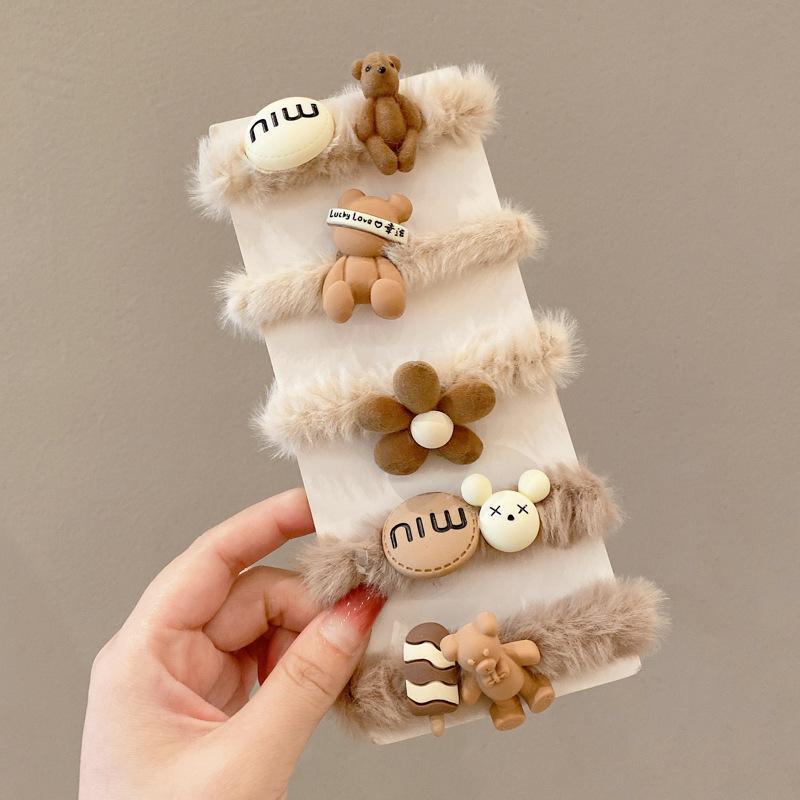Children's Head Rope Bear Plush Hair Ring
