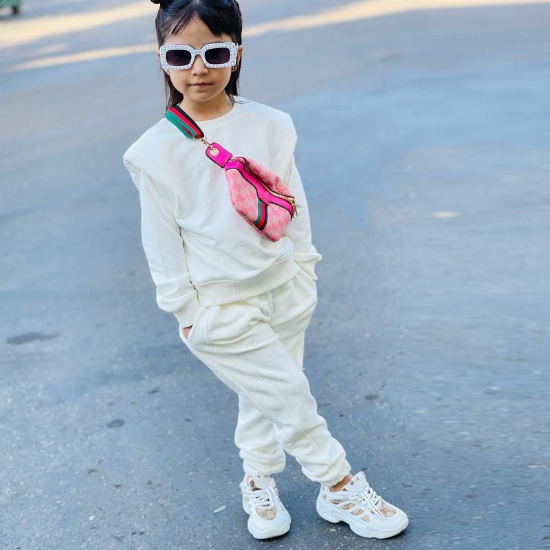 Children's Clothing Casual Long Sleeve Solid Color Sweater Set