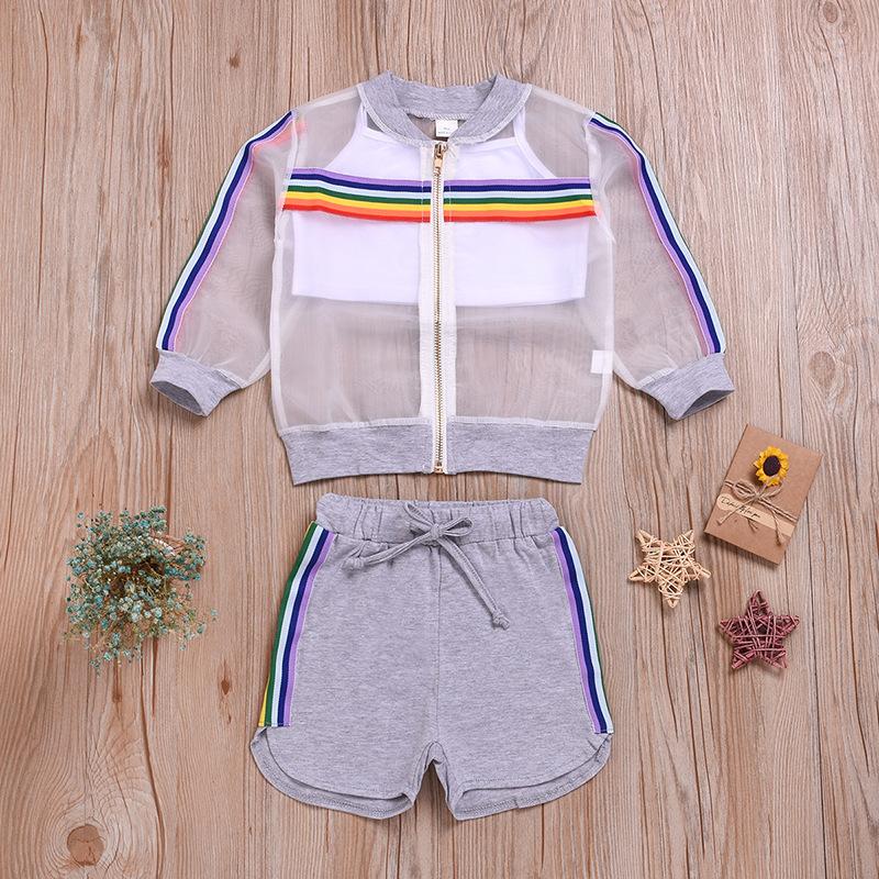 Sleeveless vest top breathable rainbow sunscreen shorts