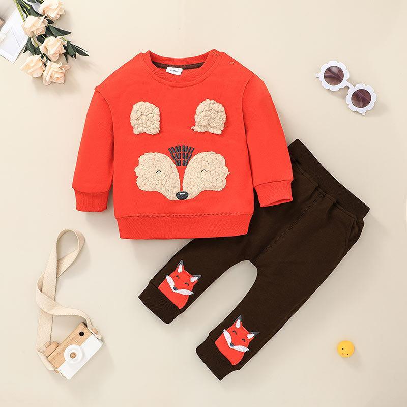 Children's Wear Fox Style Set Long Sleeve Pullover