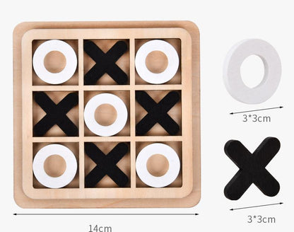 Three Series of Tic-tac-toe Chess Puzzle Nine Palace Wooden Toys