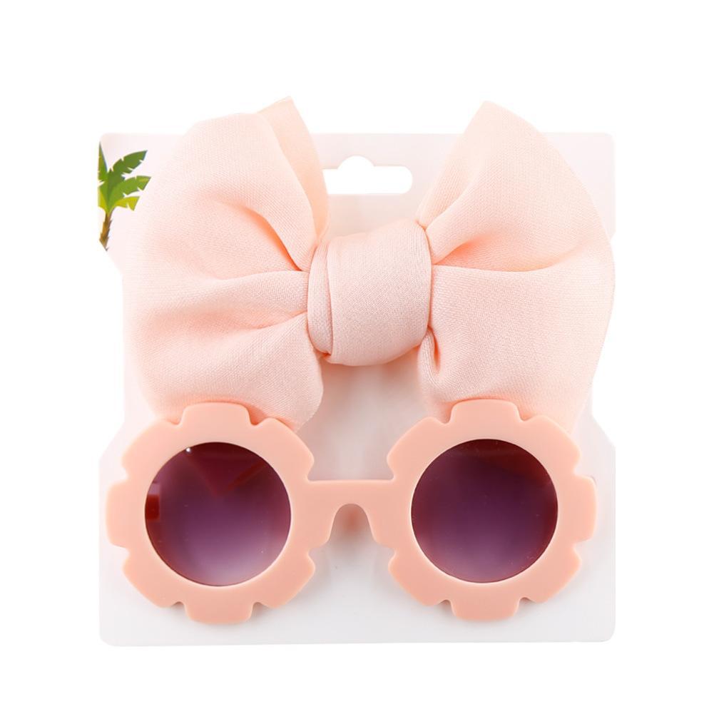 Children's Sunglasses Bow Headband Combination Set