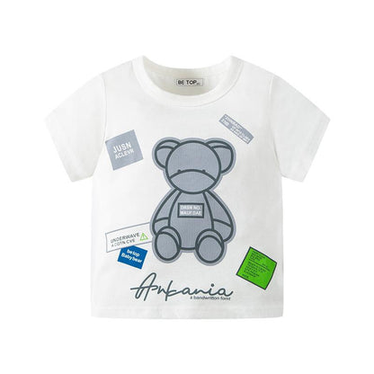 Children's fashion bear print boys