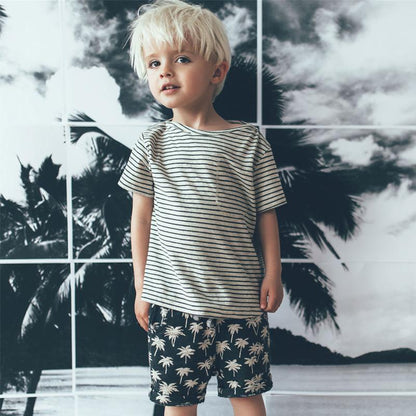 Boys' short sleeve T-shirt round neck STRIPE TOP