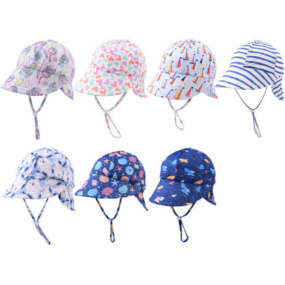 Children's Printed Sun Hat Baby Big Brimmed Sunscreen Hat