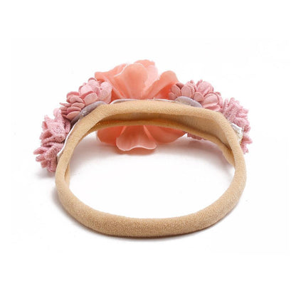 Baby Beige Pearl Rhinestone Nylon Headband