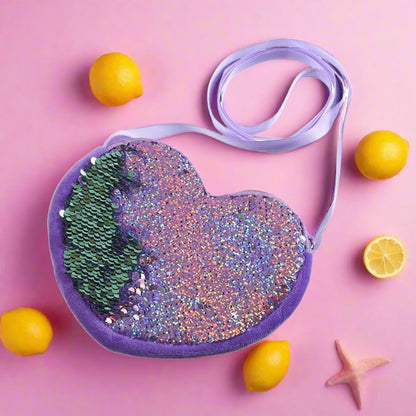 Girl's One-Shoulder Crossbody Bag Heart-Shaped Coin Wallet