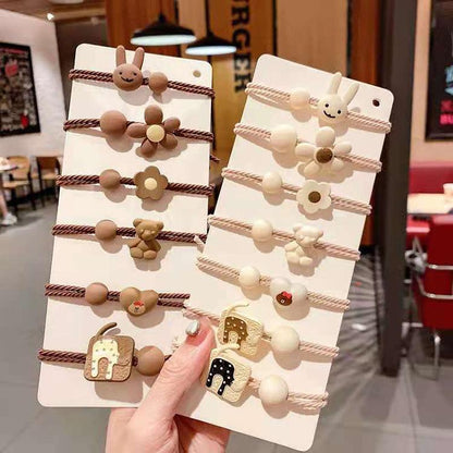 Bear Hair Ring Cartoon Hair Rope Set