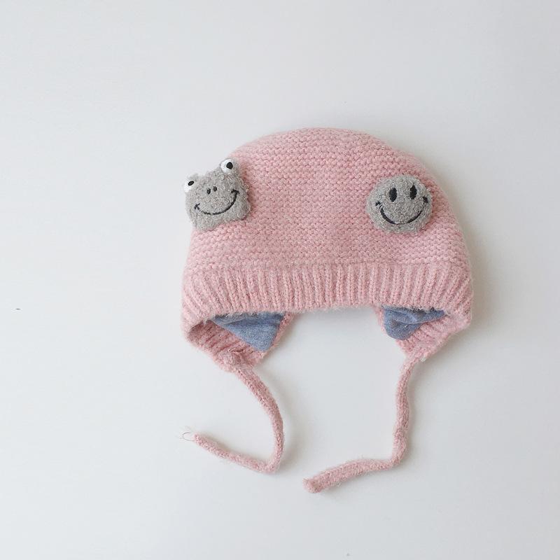 Baby Cartoon Knit Cap Strap Warm Ear Protection Cap