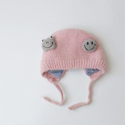Baby Cartoon Knit Cap Strap Warm Ear Protection Cap