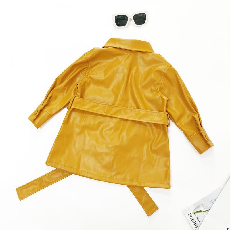Kids Faux Leather Jacket Lace-Up Leather