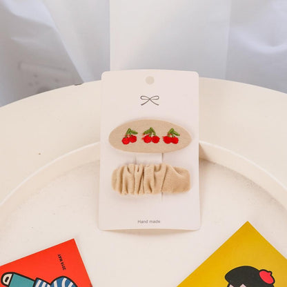Children's Fabric Embroidered Hairpin Set