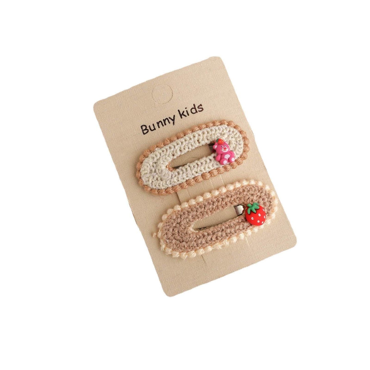 Children's Bear Wool Flower Hairpin