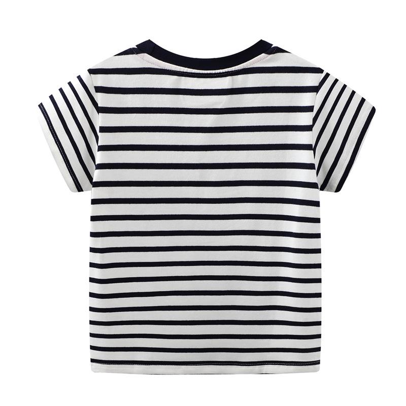 Knitted boys' short sleeved T-shirt cartoon round neck