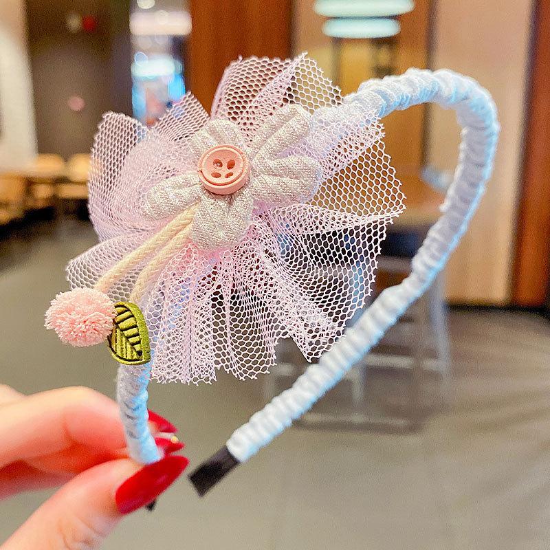 Girl's Hair Hoop Mesh Cartoon Broken Hair Clip Headdress