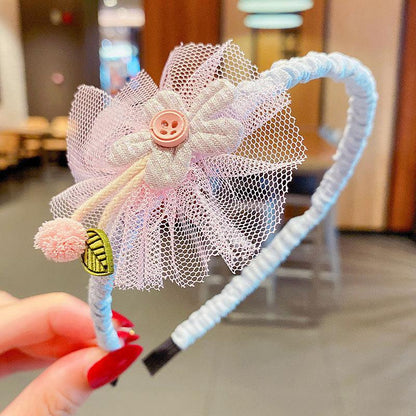Girl's Hair Hoop Mesh Cartoon Broken Hair Clip Headdress