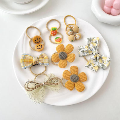 Children's Color Bow Hair Rope High Elasticity