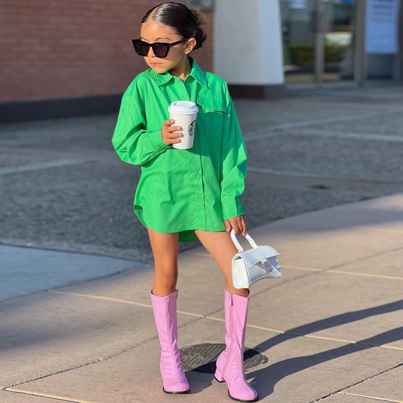 Girls' Casual Loose Shirt Long Sleeve Petticoat